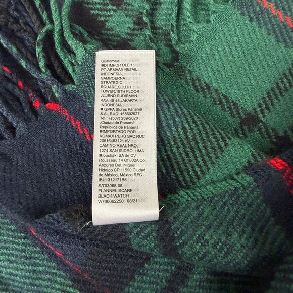 Old Navy Unisex Plaid Fringe Winter Scarf Green Navy Red Tartan Acrylic One Size - Picture 7 of 7
